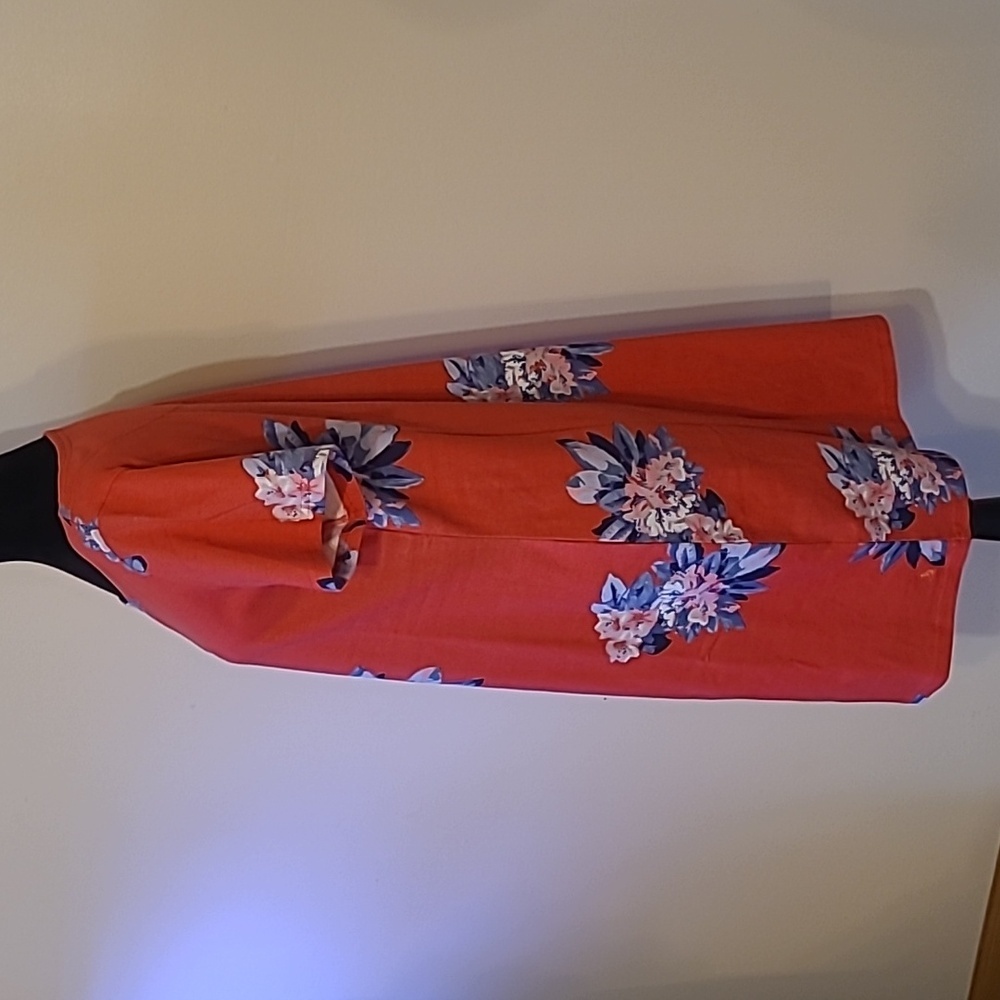 Joules Riviera Dress Red Floral Short Sleeve Pullover US Size 10 - Picture 2 of 7